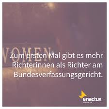 Die wahl von richtern des bundesverfassungsgerichts das bundesverfassungsgericht (bverfg) in karlsruhe ist mit 16 gewählten richtern besetzt. Enactus Munster E V Facts Friday Mit Der Wahl Der Juristin Ines Hartel Zur Bundesverfassungsrichterin Gibt Es Zum Ersten Mal Mehr Richterinnen Als Richter Am Bundesverfassungsgericht Es Sind Nun Neun