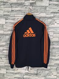 Adidas Black And Orange Jacket Vintage 1990s Adidas Jacket Track Top Small Unisex Adidas Equipment Orange Three Stripes Windbreaker Sportswear Adidas B Jackets Blue Adidas Windbreaker Jacket