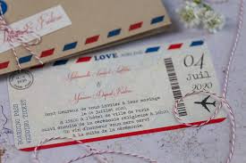 Du faire part voyage billet d'avion, au ticket de cinéma ou la cocotte en papier. Faire Part Mariage Theme Voyage Spiritus Naturae