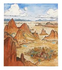 Desert Fantasy City First Time Using Ink Watercolor To Make A Landscape Watercolor Tons of awesome fantasy landscape wallpapers to download for free. desert fantasy city first time using