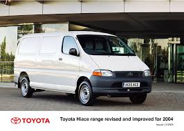 We did not find results for: Toyota Hiace Range Revised And Improved For 2004 Toyota Media Site