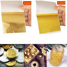The tissue paper may then be removed as the gold leaf will adhere to the surface/object. 10 Pcs Imitation Gold Leaf Foil Art Craft Paper Gilding Diy Slime Decoration Buy At A Low Prices On Joom E Commerce Platform