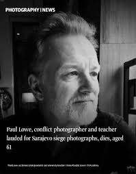 Renowned conflict photographer Paul Lowe, known for his Sarajevo siege  images, has died at 61. His teenage son has been charged with his murder  near a hiking trail in Los Angeles https://ow.ly/n2Vs50TNkXV
