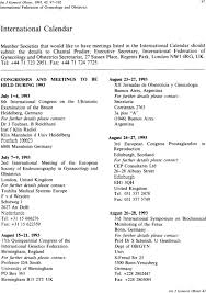 Online calendar is a place where you can create a calendar online for any country and for any month and year. International Calendar 1993 International Journal Of Gynecology Amp Obstetrics Wiley Online Library