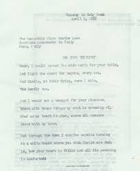 Birthday Poem From Sister Madeleva To Clare Booth Luce Treasures Of The Catholic Research Resources Alliance Crra