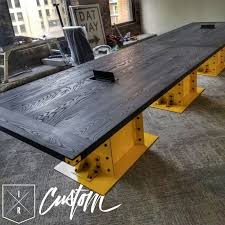 16ft Conference Table 2 Power Data Hubs This One Blends In Perfectly With I Industrial Conference Table Conference Table Design Conference Table