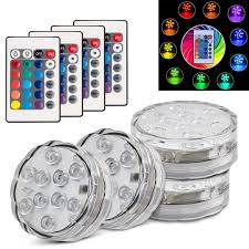 A wide variety of remote controlled battery powered led lights options are available to you, such as lighting solutions service, warranty(year), and application. Kohree 4pk Submersible Led Lights Remote Control Waterproof Rgb Multi Color Changing Underwater Accent Lights For Aquarium Fountain Vase Pond Swimming Pool Garden Hot Tub Battery Powered 10 Led Walmart Com