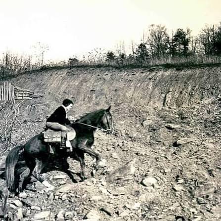 213: The Book Women of Appalachia. Cumberland Gap National Historical Park.  1. Hensley settlement - CGNHP 2. First Lady Elenor Roosevelt speaks to pack  horse librarians 3. - 7. Pack horse librarians