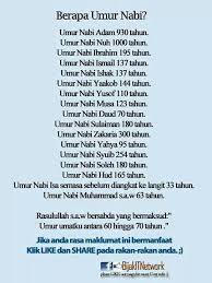 Umur Nabi Kutipan Buku Kutipan Pengetahuan Kutipan Agama