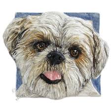 Shih Tzu Ceramic Portrait Sculpture 3d Dog Art Tile By Alexart64 49 99 Dog Art Portrait Sculpture Shih Tzu