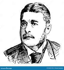 Sir Arthur Sullivan, Vintage Illustration Stock Vector