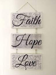 Wall Decor Sign Faith Hope Love Sign By Marywarmth On Etsy Welcome Wood Sign Painted Wood Signs Diy Wood Signs