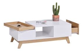 table basse scandinave cleo blanc imitation chene table basse table basse scandinave table basse salon