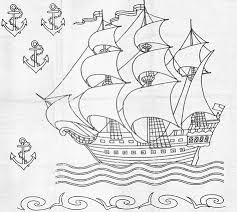 Igne Ardi Teknigi Ile Islenen Gemi Deseni Kumas Eklemeleriyle Daha Da Sevimli Bir Hale Donusmus Cizim Desenler Yelken