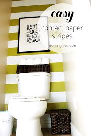 Decorating A Small Bathroom Easy Wall Stripes Easy Wall Stripes Contact Paper Renters Decorating