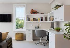 This home office is ideal for when we went to create a corner desk space in the master bedroom, jacob and i had to swap furniture welcome to my blog where i unplug the world of plumbing, interiors, building and renovating while. Built In Corner Desk Ideas Photos Houzz