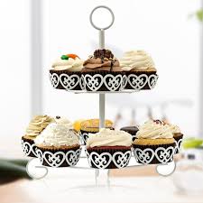 Online shopping a variety of best 12 cupcakes at dhgate.com. Solid Metal Cake Stand Holds Up To 12 Cupcakes White 2 Tiers For All Occasions Birthday Baby Shower Parties Dishes Plates Aliexpress