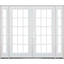 8 0 Wide 15 Lite Steel Patio French Double Door Unit With Sidelites Prehung Interior French Doors French Doors Cheap French Doors