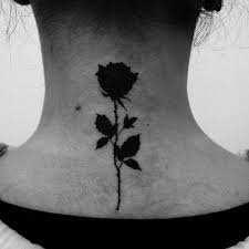 40 Blackwork Rose Tattoos You Ll Instantly Love Tattooblend Back Of Neck Tattoo Neck Tattoos Women Back Of Neck Tattoos For Women