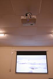 Ceiling Mounted Projector And Electric Screen In Church Hall Church Projector Church Service Electric Screen