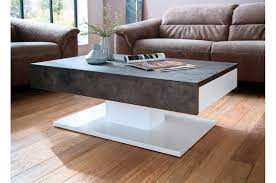 Faite pour des repas informels en famille ou pour des apéritifs dînatoires entre amis, elle peut aussi servir à exposer des livres, des revues ou des. Table Basse Blanche Gris Beton Design Pour Salon