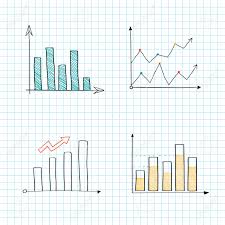 Positive Line Graph And Bar Chart Vectors