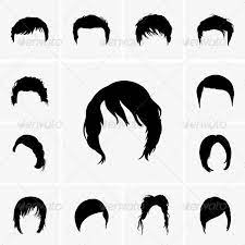 Hair Styles Silhouette People Vector Graphics Design Woman Drawing