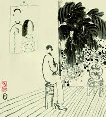 10 28 關河萬里蕭索 心中三分寂寥 坐看幾枝新花 亂了一本芭蕉 art painting china art