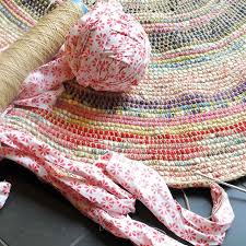 Crocheted rugs are trendy nowadays. Diy Coil Crochet Scrap Fabric Rug By My Poppet
