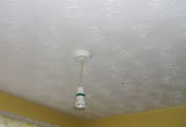 The ceiling membrane is stretched over the popcorn paint, creating a 1 air space between old the popcorn thereby enclosing it within a capsule. Asbestos Image Gallery