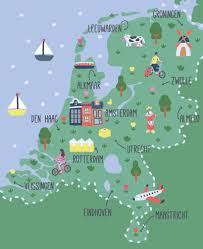Mapa De Holanda A Project By Saramaese Domestika Nederland Illustratie Stedentrip