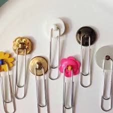 Making Button Bookmarks Peanut Olive Paperclip Crafts Paper Clips Diy Paper Clip Art