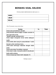What does soal selidik mean in english? Borang Soal Selidik Pengalaman Berasaskan Sekolah