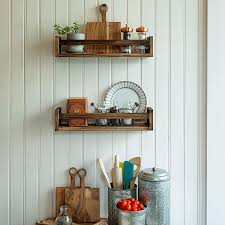 The timeless farmhouse style of the seasoning organizer fits nicely in any kitchen decor. Kitchen Spice Rack Brown Wall Shelves For Farmhouse Bathroom Decor Or Book Shelf Organizer For Baby Nursery Decor Mainevent Set Of 2 Rustic Wood Floating Nursery Shelves Home Decor Home Urbytus Com