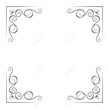 Line design for invitation card. Ornamental Decorative Corners Swirly Lines Filigree Pade Border Scroll Calligraphy Greeting Card Save The Date Card Design Vector Illustration Royalty Free Cliparts Vectors And Stock Illustration Image 101740501