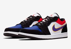 Jordan Aj 1 Low White Black Laser Crimson Air Jordan 1 Low Cj9216 051 Black Purple Gold Crimson Sneakernews Com Air Jordans Sneakers Jordan 1 Low