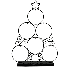 Light up the tree with our delightful selection of christmas tree ornaments. Black Metal Tree With Star 6 Ornament Display Stand