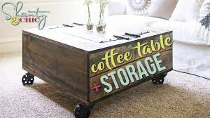For many living rooms, a coffee table is an integral part without which design is anything but complete. Diy Coffee Table With Storage Shanty2chic Youtube
