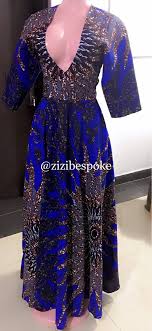 Blue Burning Bush Ankara Print Dress African Print Ankara African Midi Dress Midi Dresses Ankara Print Dress