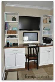 How to make a desk out of kitchen cabinets. Diy Office Built Ins Using Stock Kitchen Cabinets And Custom Storage Towers Office Built Ins Home Office Design Built In Desk