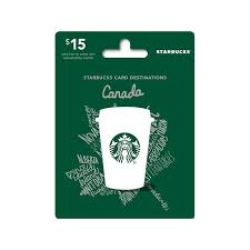 Contains 3 plastic gift cards. Starbucks Canada Gift Card 15 London Drugs