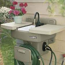 Brylanehome outdoor garden sink with hose holder reel potting station, white visit the brylanehome store. Wouldn T This Be Great Outdoor Sinks Outdoor Gardens Outdoor Living