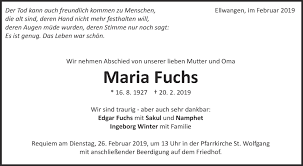 Juli 1975) ist eine deutsche schauspielerin. Traueranzeigen Von Maria Fuchs Schwaebische De Trauerportal