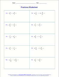 Worksheets For Fraction Addition
