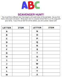 Alphabet Scavenger Hunt Scavenger Hunt For Kids Scavenger Hunt Summer Activities For Kids
