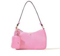 Pink Handbag For Students Accessorize London Women's Faux Leather Pink  Nylon Shoulder Bag