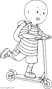 Table top easel art case for kids $ 24.99. Caillou Is Riding A Scooter Coloring Page Coloringall