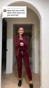 Burgundy Nike Air Max Outfit of the Day for Nurses