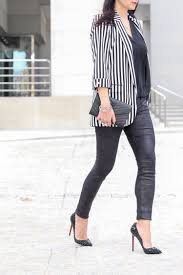 Black And White Striped Blazer Plus Size Textured Jeans Style Stripes Fashion Striped Blazer Outfit Blazer Outfits