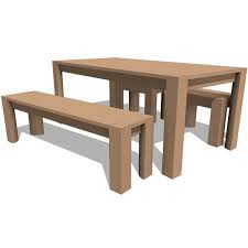 Blend max fbx oth 3ds dae obj. Pch Series Bench Dining Table 10380 2 00 Revit Families Modern Revit Furniture Models The Revit Collection